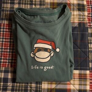 Life Is Good Olive Long Sleeve Shirt